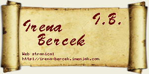 Irena Berček vizit kartica